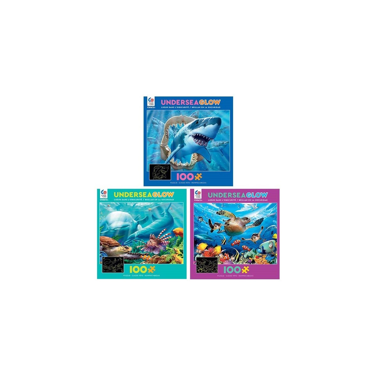 100PC UNDERSEA GLOW IN DARK ASST (6) BL